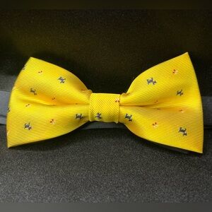 Yellow Bow Tie with Blue and Red Accents